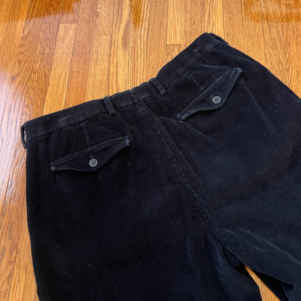 Land's End Heavyweight Black Corduroy Traditional Fit Pants - Men's 33x34 - Picture 5 of 6